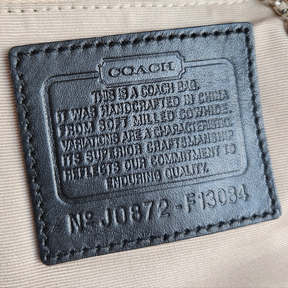 COACH HAMPTONS BRAIDED SATCHEL Black Pebbled Leather, silver-tone hardware EUC - Picture 2 of 13